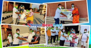 लायन्स क्लब अफ भैरहवा ग्रीन सिटीकाे विपन्नलाई खाद्यान्न 