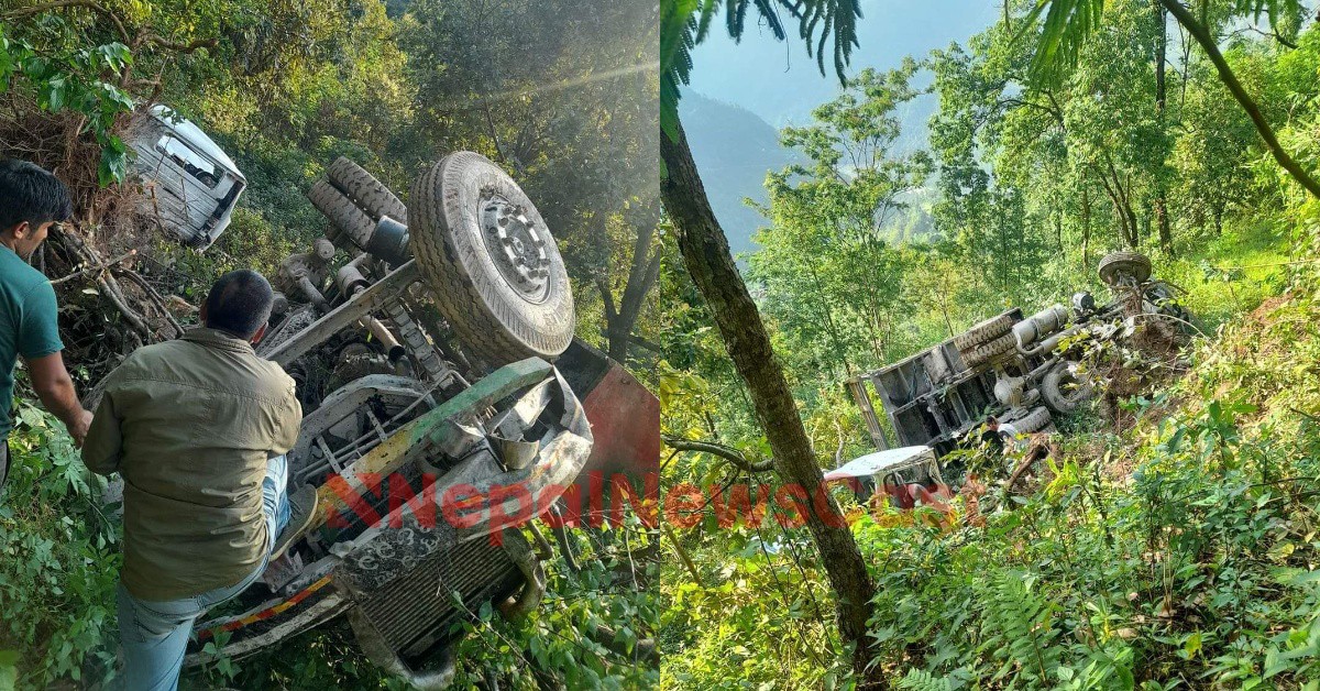 टिप्पर अनियन्त्रीत भइ दुर्घटना चालक घाइते