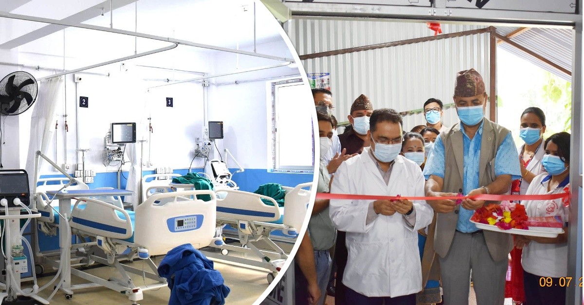 धागो कारखानामा रहेको  कोभिड आइसीयु वार्ड लुम्बिनी प्रादेशिक अस्पतालमै सर्यो