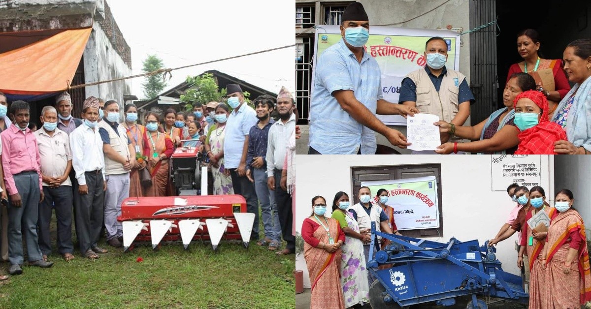 तिलोत्तमाका किसानलाई कृषि उपकरण सहयोग