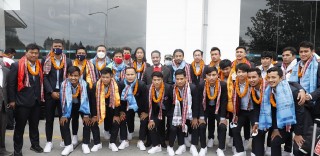 साफको उपविजेता टोली स्वदेश आयो