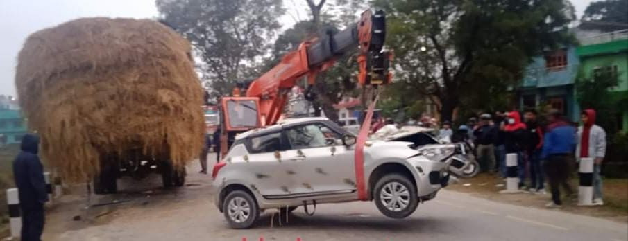 बुटवलमा ट्रकसँग कार ठोक्कियो, ३ जनाको मृत्यु २ घाइते