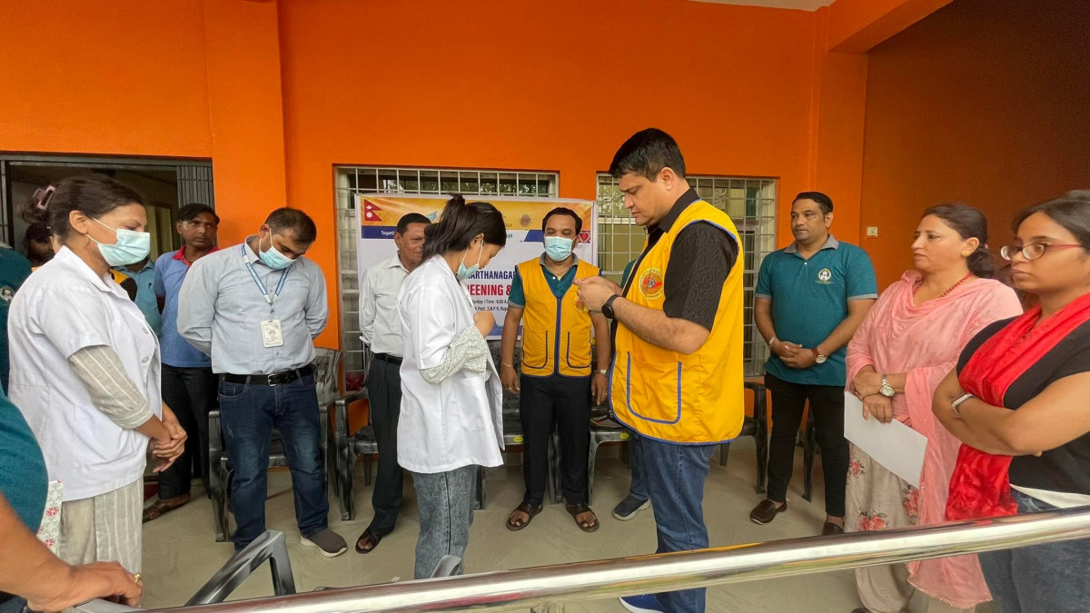 लायन्स सिद्धार्थनगर प्रोग्रेसिभको आयोजनामा निःशुल्क स्वास्थ्य शिविर सम्पन्न