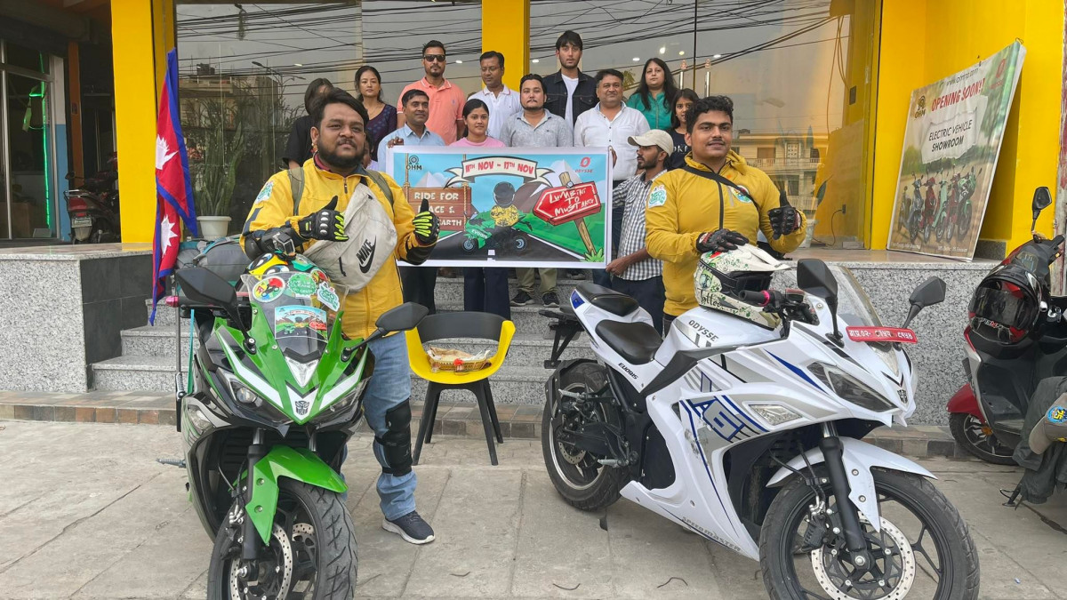 ओम ईलेकट्रिक्स प्रालि सिद्धार्थनगरद्धारा लुम्बिनी देखी मुस्ताङ्ग सम्मको बिधुतिय मोटरसाईकलको टेस्ट राईड