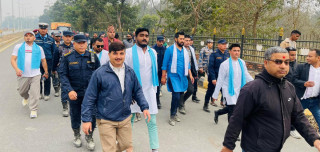 रास्वपा अध्यक्ष रविले गरे लुम्बिनीमा पैदलयात्रा