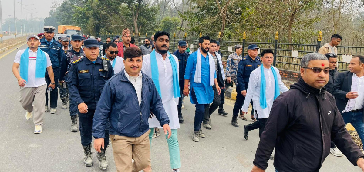 रास्वपा अध्यक्ष रविले गरे लुम्बिनीमा पैदलयात्रा
