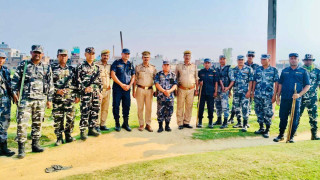 रुपन्देहीको नेपाल भारत सिमामा चार सुरक्षा निकायको सम्युक्त सुरक्षा गस्ती